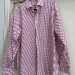 Michael Michael Kors Shirt Regular Fit Cotton 16.5 16 1/2 34 35 Red Check